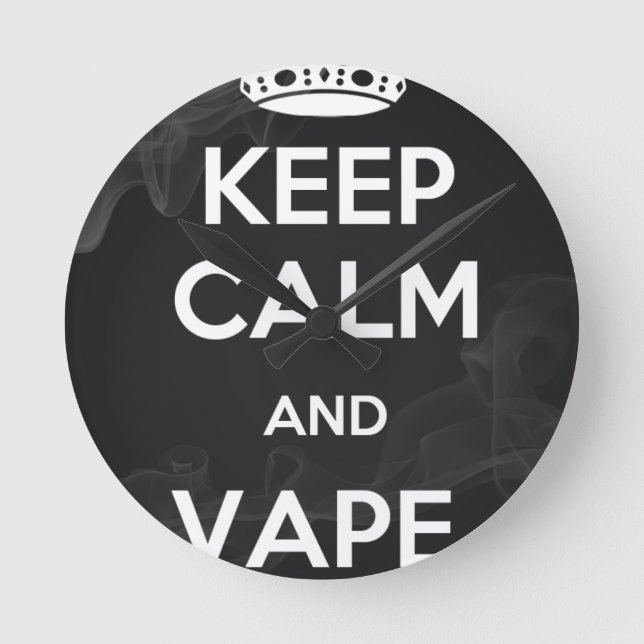 Horloge Ronde Keep Calm and Vape On (Recto)