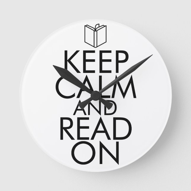 HORLOGE RONDE KEEP CALM ET READ (Recto)