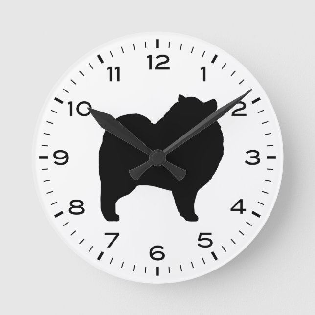 Horloge Ronde Keeshond Chien race Silhouette (Recto)