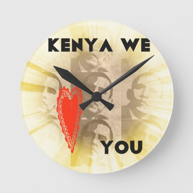 Horloge Ronde Kenya Nous t'aimons (Recto)