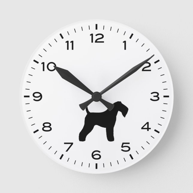 Horloge Ronde Kerry Blue Terrier Chien race Silhouette (Recto)