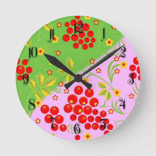 Horloge Ronde Khokhloma pattern