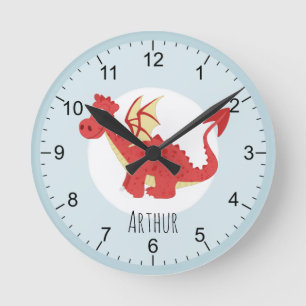 Horloge Ronde Kids Magical Red Welsh Dragon