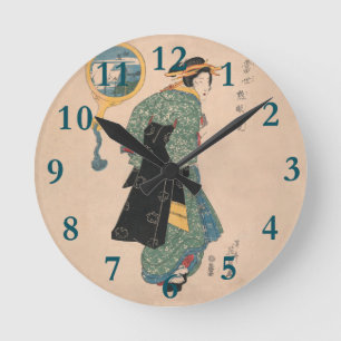 Horloge Ronde Kimono Woman Courtesan