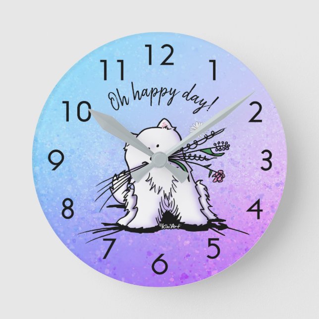 Horloge Ronde KiniArt Samoyed (Recto)