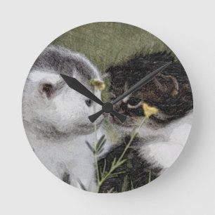 Horloge Ronde Kitten, mignonne, nature