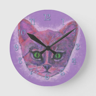 Horloge Ronde Kitten pourpre