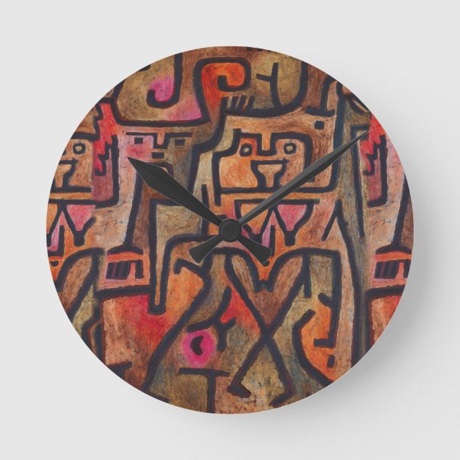 Horloge Ronde Klee Abstrait Rouge Abstrait Expressionniste Natur (Recto)