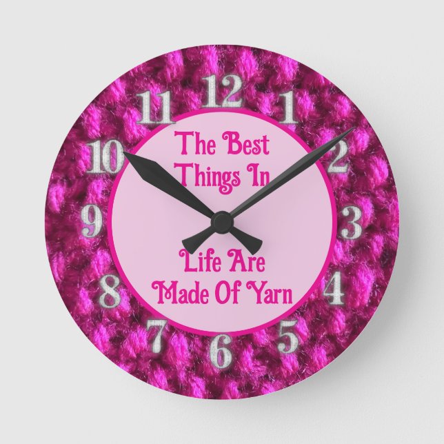 Horloge Ronde Knit Crochet rose Motif Crafty Love Fil (Recto)