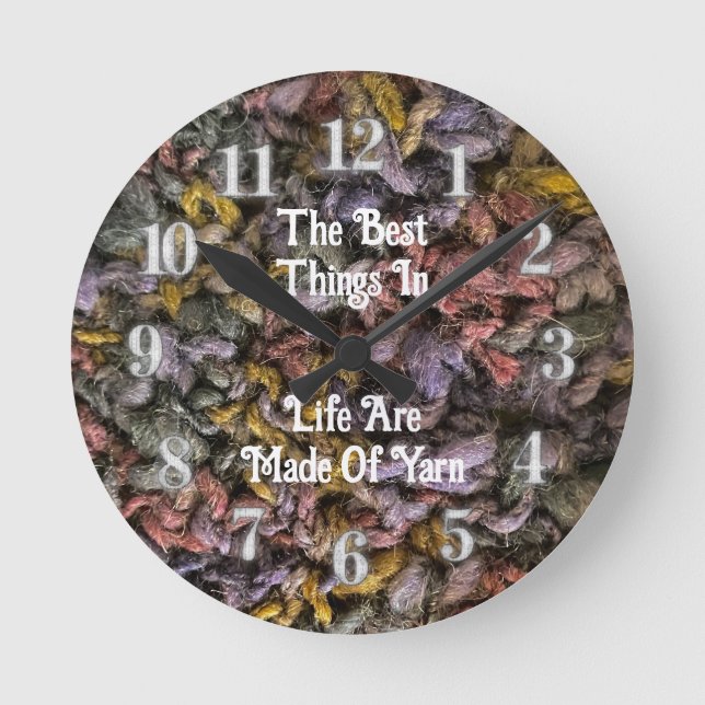 Horloge Ronde Knitter Crochet coloré Crafty Love Fil (Recto)