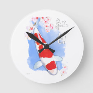 Horloge Ronde Kohaku Koi