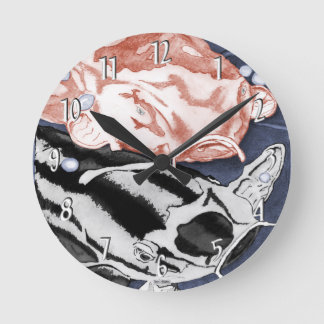 Horloge Ronde Koi (rouge et noir)