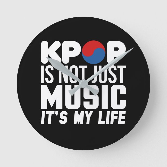 Horloge Ronde Kpop Est Mon Graphique Slogan De Vie (sombre) (Recto)