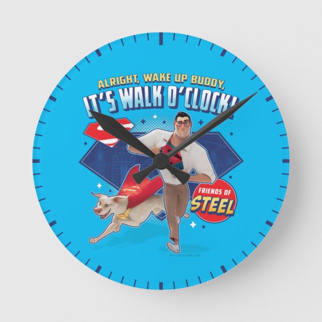 Horloge Ronde Krypto & Superman - C'est Walk O'Clock ! (Recto)
