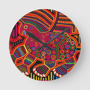 Horloge Ronde Kuna Indian Friendly Dragon