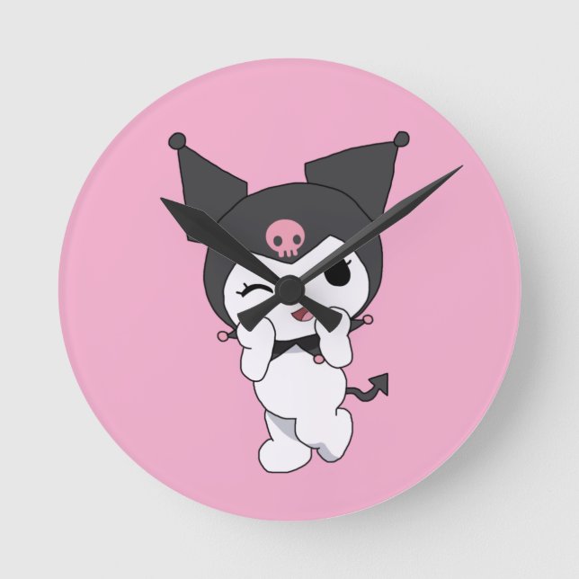 Horloge Ronde Kuromi Wall Clock – Cute Sanrio-Inspired Room Deco (Recto)