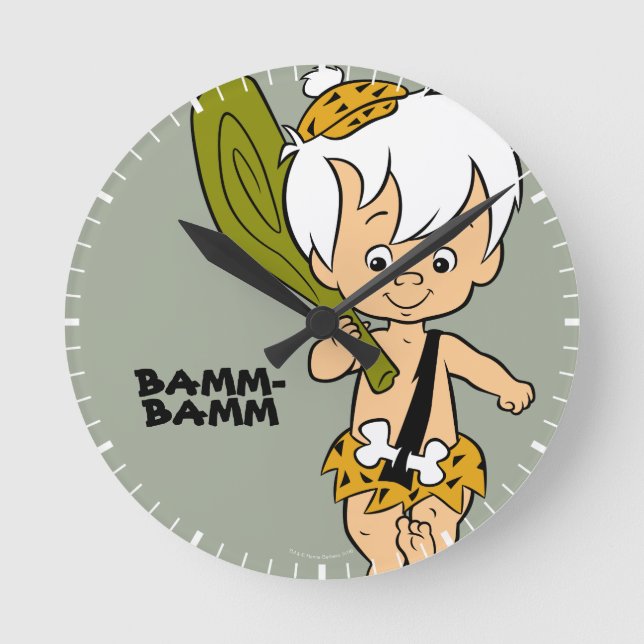 Horloge Ronde La blocaille des Flintstones | Bamm-Bamm (Recto)