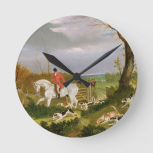 Horloge Ronde La chasse du Suffolk - allant couvrir près de