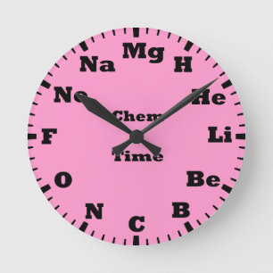 Horloge Ronde la chimie est rose