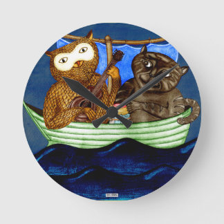 Horloge Ronde La Chouette et le chat