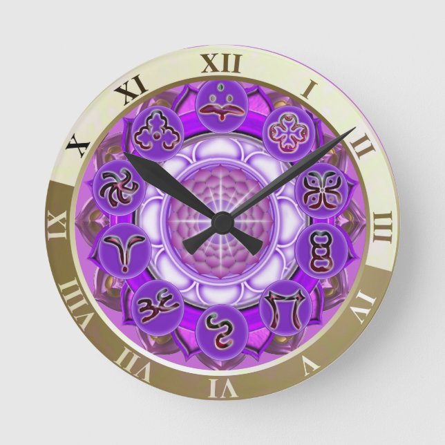 Horloge Ronde La Couronne Chakra Mandala (Recto)
