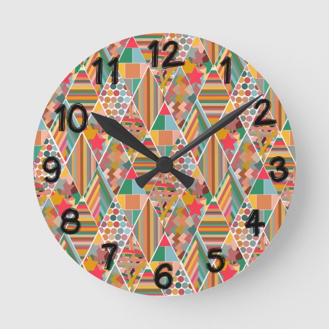 Horloge Ronde La courtepointe Boho Crazy (Recto)