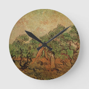 Horloge Ronde La Cueillette des olives par Vincent van Gogh