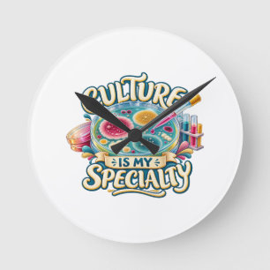 Horloge Ronde La culture est ma spécialité – Drôle de laboratoir