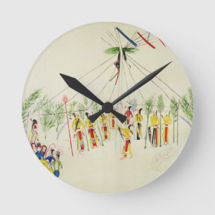 Horloge Ronde La danse de Sun de Shoshone (colorant sur la