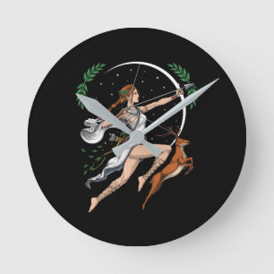 Horloge Ronde La déesse grecque Artemis