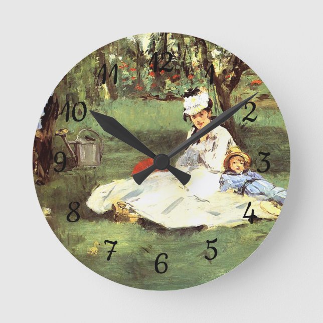 Horloge Ronde La famille Monet dans son jardin Edouard Manet (Recto)