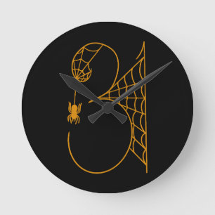 Horloge Ronde La fête d'Halloween le 31 Toiles d'araignées