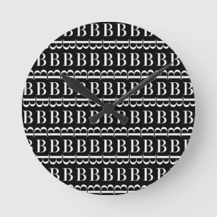 Horloge Ronde La lettre initiale B de monogramme, choisissent la