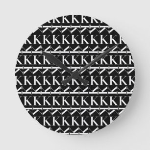 Horloge Ronde La lettre initiale K de monogramme, choisissent la
