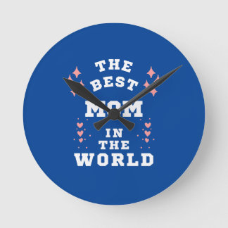 Horloge Ronde la meilleure maman Throw Pillow