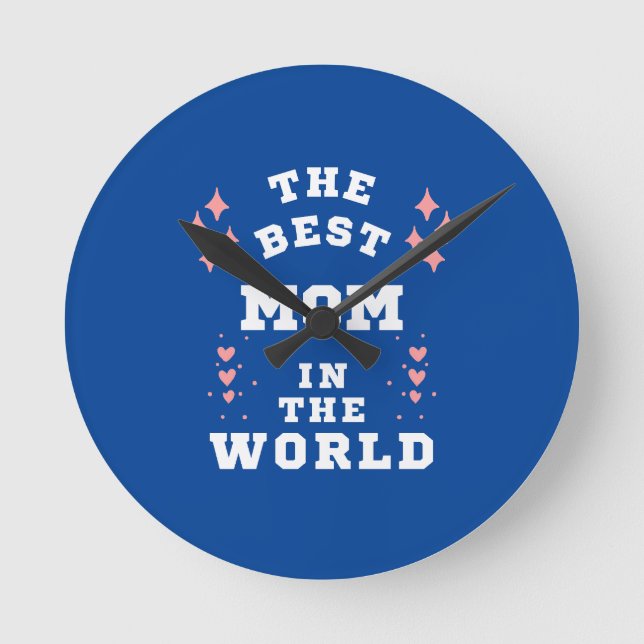 Horloge Ronde la meilleure maman Throw Pillow (Recto)