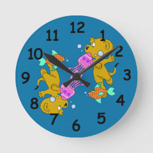 Horloge Ronde La natation de Ferald