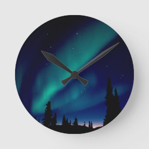 Horloge Ronde La nature force l'aurore Borealis Alaska