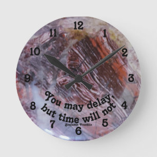 Horloge Ronde La Photo Red Pink Rock que vous retardez ne cite p