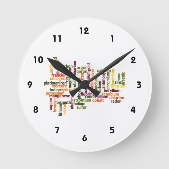 Horloge Ronde La plupart des éléments communs (chimie de nuage (Recto)