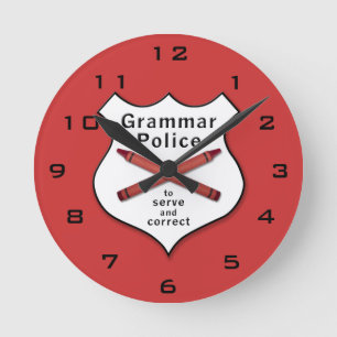 Horloge Ronde La police de grammaire Badge