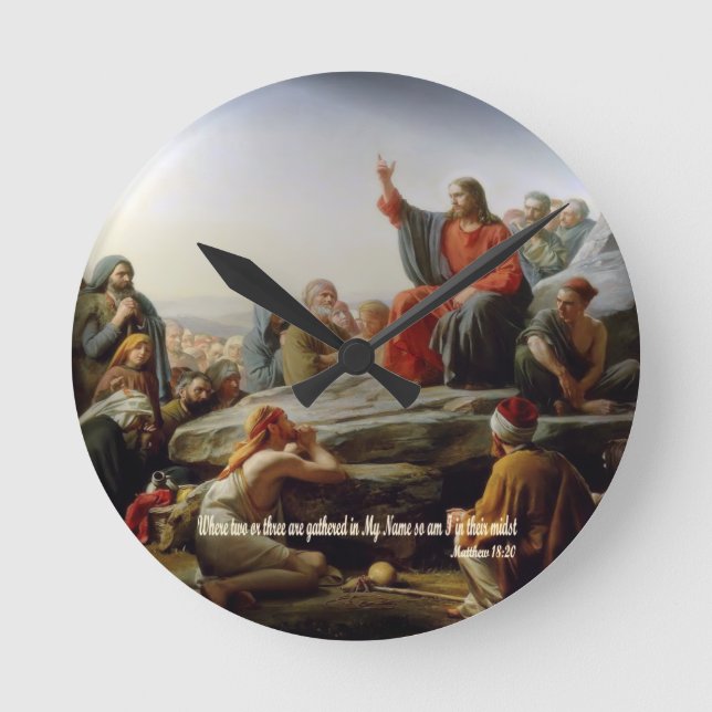 Horloge Ronde La Proclamation Matthieu 18:20 (Recto)