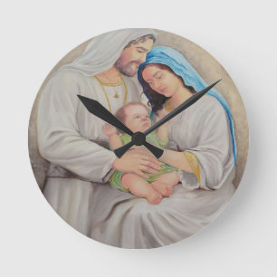 Horloge Ronde La Sainte Famille : Portrait de l'Amour Divin