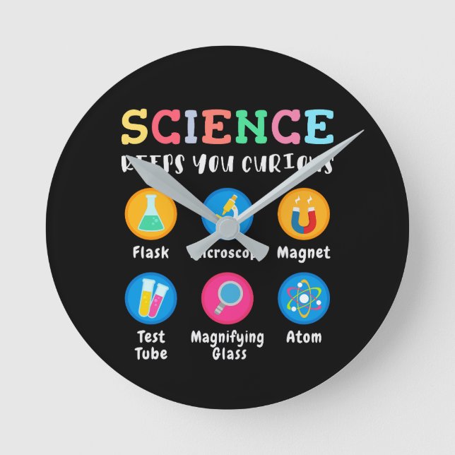 Horloge Ronde La science vous garde curieux (Recto)