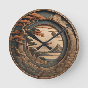 Horloge Ronde La sculpture japonaise