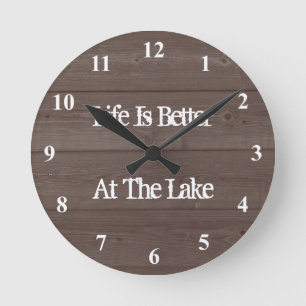 Horloge Ronde La vie est meilleure à l'horloge murale en bois d