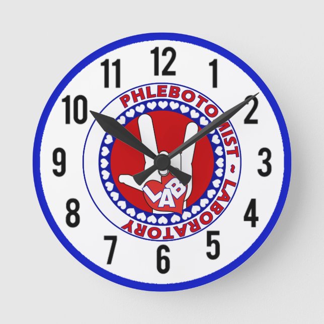 HORLOGE RONDE LABAORTORY DE PHLEBOTOMATE LOVE (Recto)