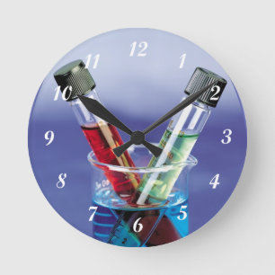 Horloge Ronde Laboratoires de Tubes et Beaker