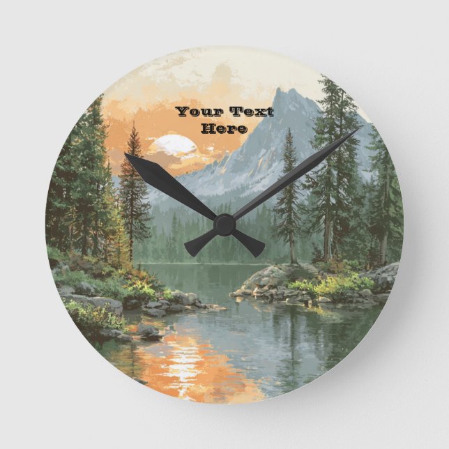Horloge Ronde Lac au coucher du soleil (Recto)