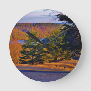 Horloge Ronde Lac Deer & Mt